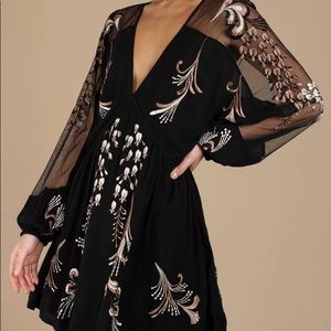 Free People | Bonjour Embroidered Mini Dress